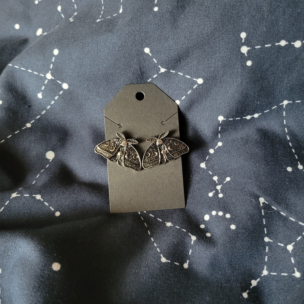 Enamel Moth Stud Earrings